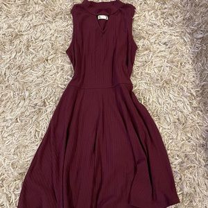 Maroon A-Line Dress